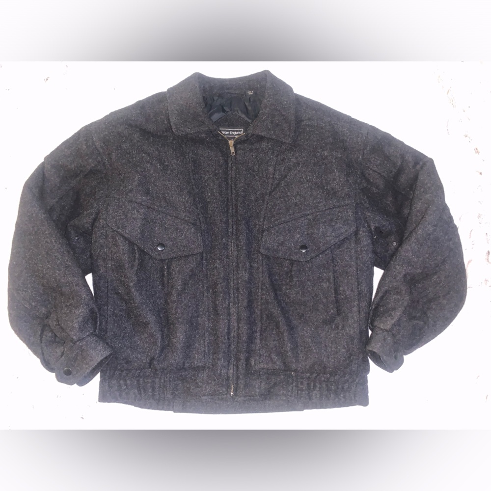 Vintage 100% Wool Charcoal Peter England Jacket - Picture 2 of 9